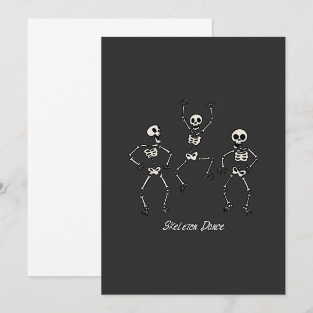 Skeleton dance inbjudningar (Fram/baksida)