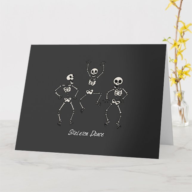 Skeleton dance kort (Gul blomma)