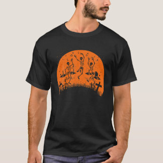 Skeleton Dance Macabre Vintage Retro Sunset Hallow T Shirt