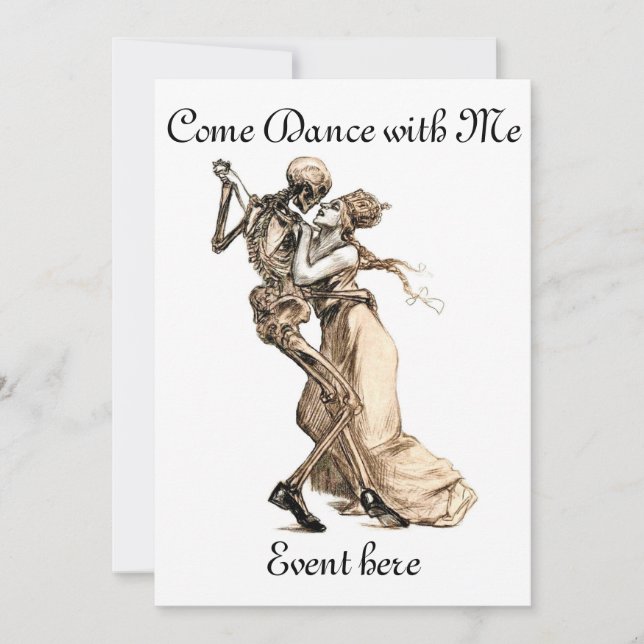 Skeleton Dance med min inbjudan (Framsida)