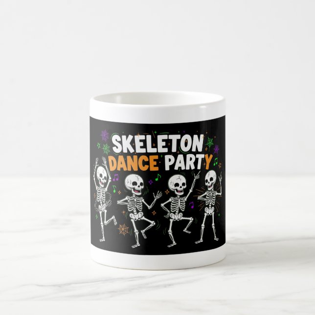 Skeleton Dance Party Halloween Funny Spooky Kaffemugg (Center)