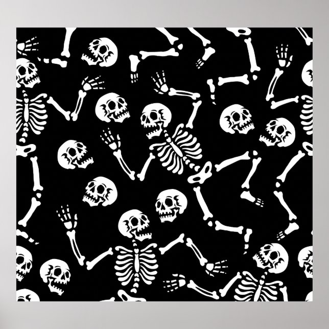 Skeleton Dance Party: Halloween, sömlös Poster (Framsidan)