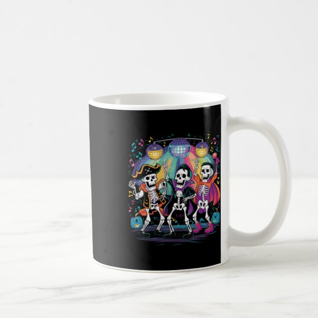 Skeleton Dance Party Spooky Halloween Firande Kaffemugg (Höger)