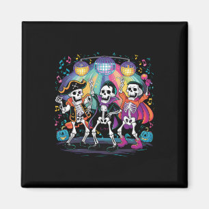 Skeleton Dance Party Spooky Halloween Firande Magnet