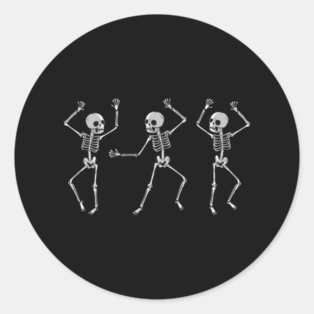 Skeleton Dance Runt Klistermärke (Framsida)