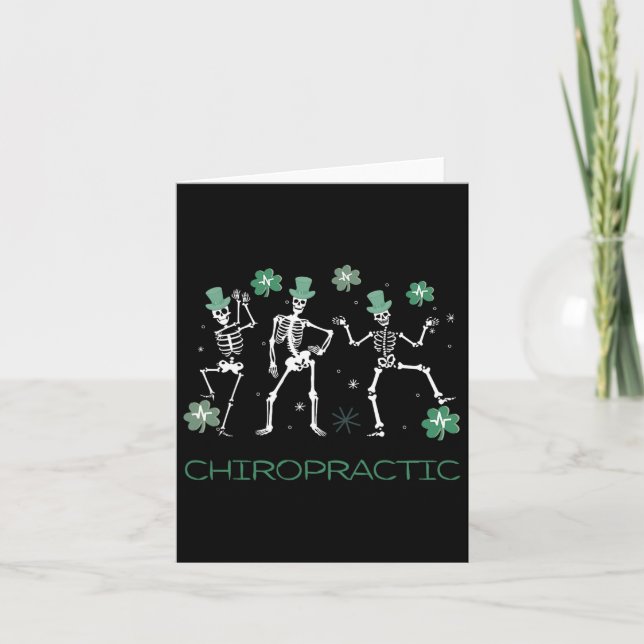 Skeleton Dancing Chiropraktic Chiro Squad St Patri Kort (Framsida)