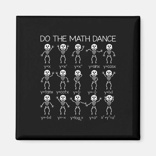 Skeleton Dancing Figurer Equation Math Teacher Hal Magnet (Framsidan)