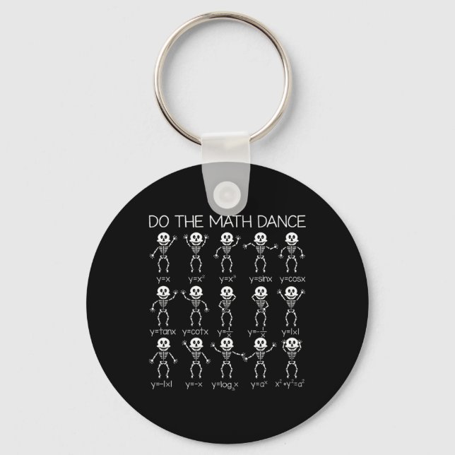 Skeleton Dancing Figurer Equation Math Teacher Hal Nyckelring (Framsida)