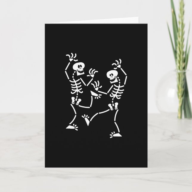 Skeleton Dancing Halloween Kort (Framsida)