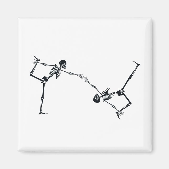 Skeleton Dancing Halloween Magnet (Framsidan)