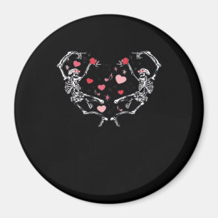 Skeleton Dancing Heart Valentines Day Gift Skull Magnet