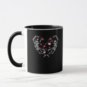 Skeleton Dancing Heart Valentines Day Gift Skull Mugg