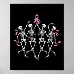 Skeleton Dancing Rosa Ribbon Cost Poster