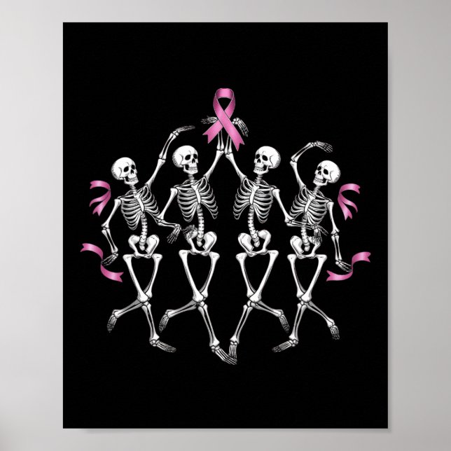 Skeleton Dancing Rosa Ribbon Cost Poster (Framsidan)