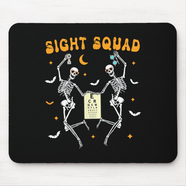 Skeleton Dancing Sight Squad Halloween Optometrist Musmatta (Framsidan)