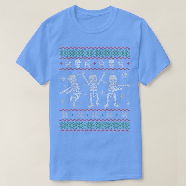 Skeleton Dancing Ugly jul Sweater Skeleton  T Shirt (Design framsida)