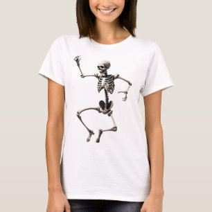 Skeleton dansar i en dynamisk attityd t shirt