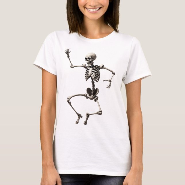 Skeleton dansar i en dynamisk attityd t shirt (Framsida)