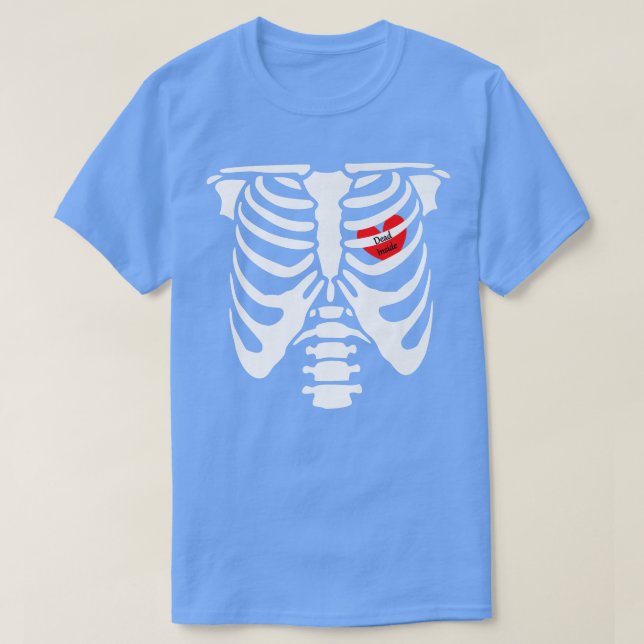 Skeleton,Dead Inside T,Skeleton Hjärtat Bur Bur  T Shirt (Design framsida)