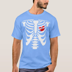 Skeleton,Dead Inside T,Skeleton Hjärtat Bur Bur T Shirt