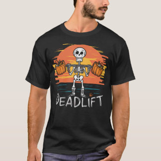 Skeleton Deadlift Spooky Weightlift Workout T Shirt