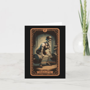 Skeleton-deadliftar PowerLyft viktning med Tarot C Kort