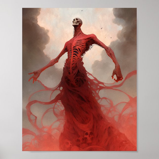 Skeleton Demon CreatMörk Fantasy Horror Poster (Framsidan)