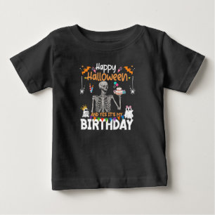 Skeleton Det är min Födelsedagsfest Happy hallowee T Shirt