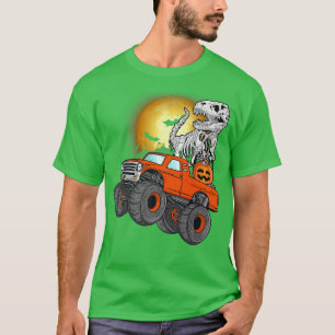 Skeleton Dinosaur Monster Lastbil Småbarn Boys Hal T Shirt
