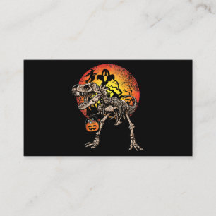Skeleton Dinosaur T rex Pumpkin Halloween Costume Visitkort