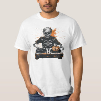 Skeleton DJ Halloween fest T-Shirt - Spooky Rave