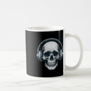 Skeleton Dj-hörlurarna Spooky Skull Musician Hallo Kaffemugg