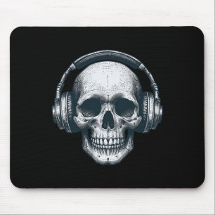 Skeleton Dj-hörlurarna Spooky Skull Musician Hallo Musmatta