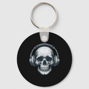 Skeleton Dj-hörlurarna Spooky Skull Musician Hallo Nyckelring