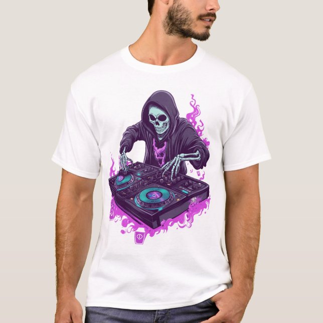  Skeleton DJ T Shirt (Framsida)