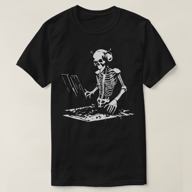 Skeleton DJ T Shirt (Design framsida)
