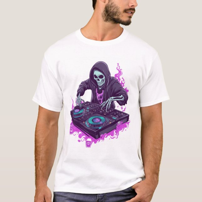  Skeleton DJ T Shirt (Framsida)