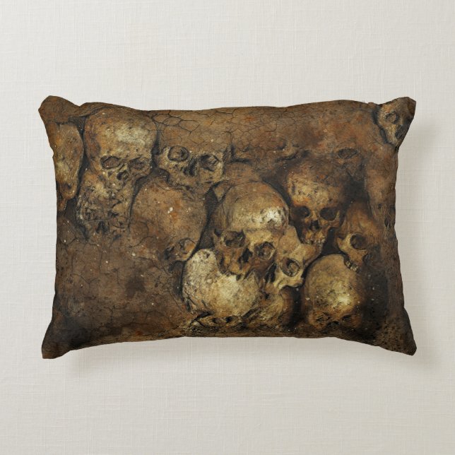 Skeleton Döskallars Horror Pillow Prydnadskudde (Framsidan)