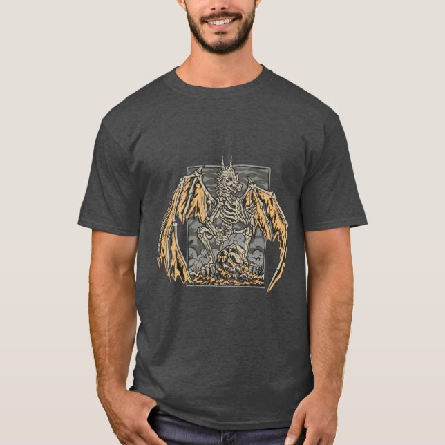 Skeleton Dragon T Shirt (Framsida)