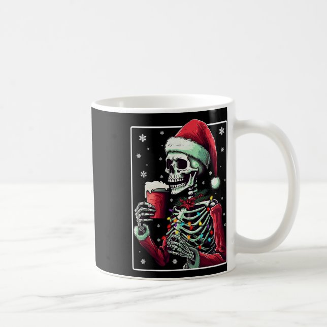 Skeleton Drinking Cocoa - Hett Chocolate Julafton Kaffemugg (Höger)