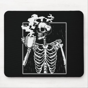 Skeleton Drinking kaffe Roligt Skull Manar Kvinnor Musmatta