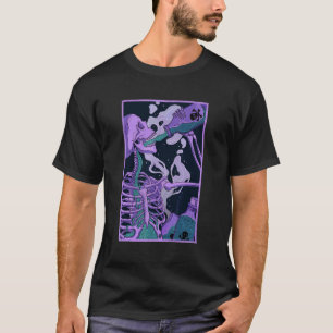 Skeleton Drinking Poison Pastel Goth Occult Art T Shirt