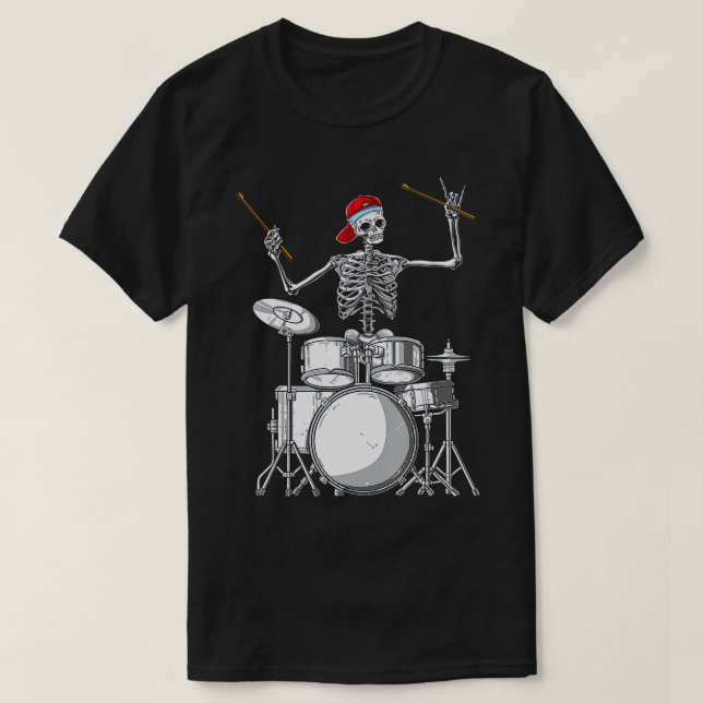 Skeleton Drummer Halloween Costume Prums G T Shirt (Design framsida)