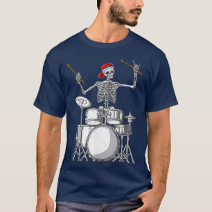 Skeleton Drummer Halloween Costume Prums T Shirt