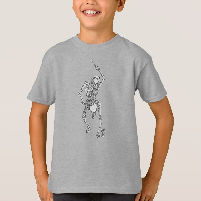 Skeleton Drummer T Shirt (Framsida)
