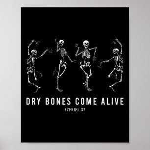 Skeleton Dry Bones Kom Alive Christian Halloween Poster