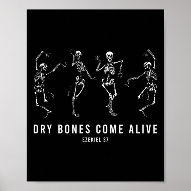Skeleton Dry Bones Kom Alive Christian Halloween Poster (Framsidan)