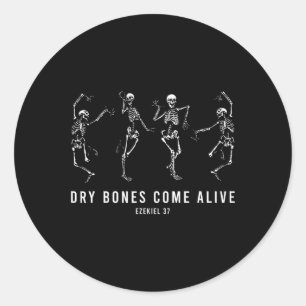 Skeleton Dry Bones Kom Alive Christian Halloween Runt Klistermärke
