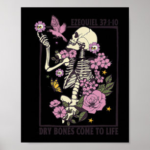 Skeleton Dry Bones Kom to Life Christian Hallowee Poster
