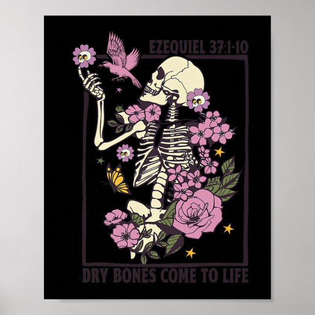 Skeleton Dry Bones Kom to Life Christian Hallowee Poster (Framsidan)